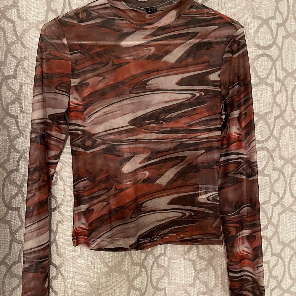 Sheer long sleeve shirt